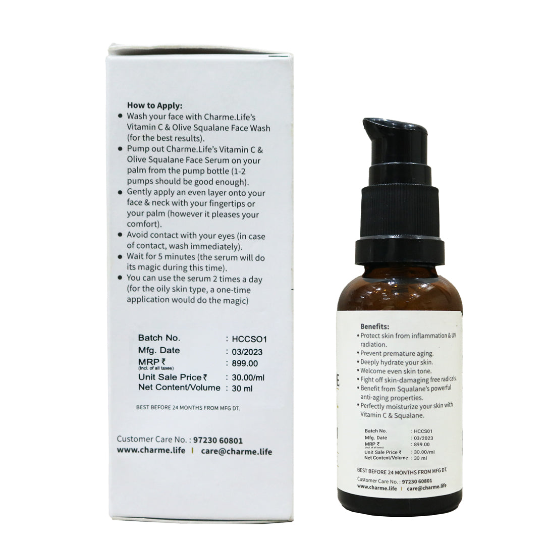 Vitamin C & Olive Squalane Face Serum  (30ml)